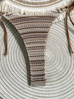 Sexy Coffee Striped Micro Bikini Set 2026 Women Halter Push Up Bra Bandage Thong Swimsuit Summer Bathing Suit Holiday Swimwear