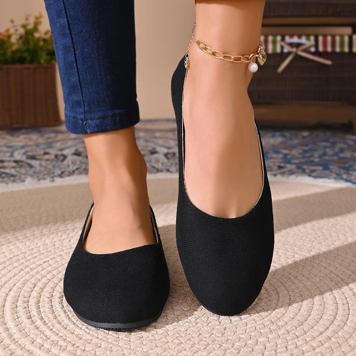 Women Flats Shoes Comfortable Knit Ballet Flat Shoes Women Casual Slip on Loafers Office Boat Sneakers Women Zapatos De Mujer