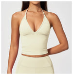 Sexy V Neck Yoga Vest Women Quick Dry Shockproof Slimming Sports Tank Top Cloud Feeling Sanded Workout Fitness Running Vest
