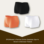 3PCS/SET Women Panties Cotton Seamless Sports Boxers Underwear Female Solid Color Briefs Cozy Lingerie Intimate Underpants XS-XL