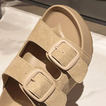 Women Leisure Slippers Retro Trend With Buckles Female Summer Casual Shoes Comfortable Beach Slides Girls Platform Sandals