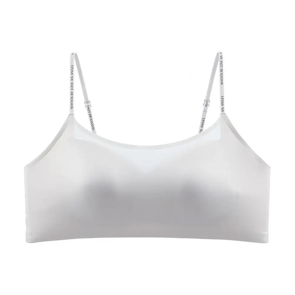 Women's Satin Bra No Underwire Seamless Bralette with Adjustable Spaghetti Strap Soft Wireless Support Padded Bra