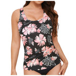 Women Tankini Swimwear Tops Full Coverage Swimsuit Floral Leopard Print Swim Vest Bathing Suit Swimming Suit Summer Beach Wear