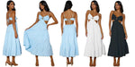 Spaghetti Strap Vacation Long Dress For Women Summer 2025 Fashion Elegant Sleeveless Backless Hollow Out Vestidos Party Dresses