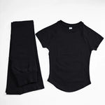 NCLAGEN Yoga Sets 2 Piece Women Short Sleeve Top And Flares Gym Clothes T-shirt & Pants Seamless Fitness Suit Sport Outfit