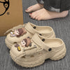 Cute DIY Charms Indoor Street Slippers For Women Fashion Clogs Soft EVA Anti-slip Summer Shoes Girls Leisure Platform Sandals