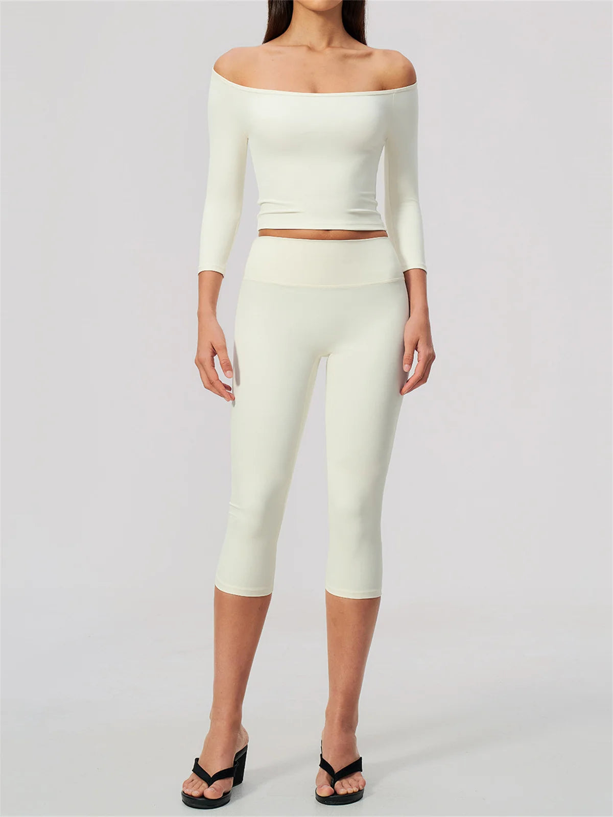 Fashion Mid Sleeve T-shirt Yoga Suits Tight Fitting Slim Sports Tops High Waist Peach Hip Mid Pants Gym Running Fitness Outfits