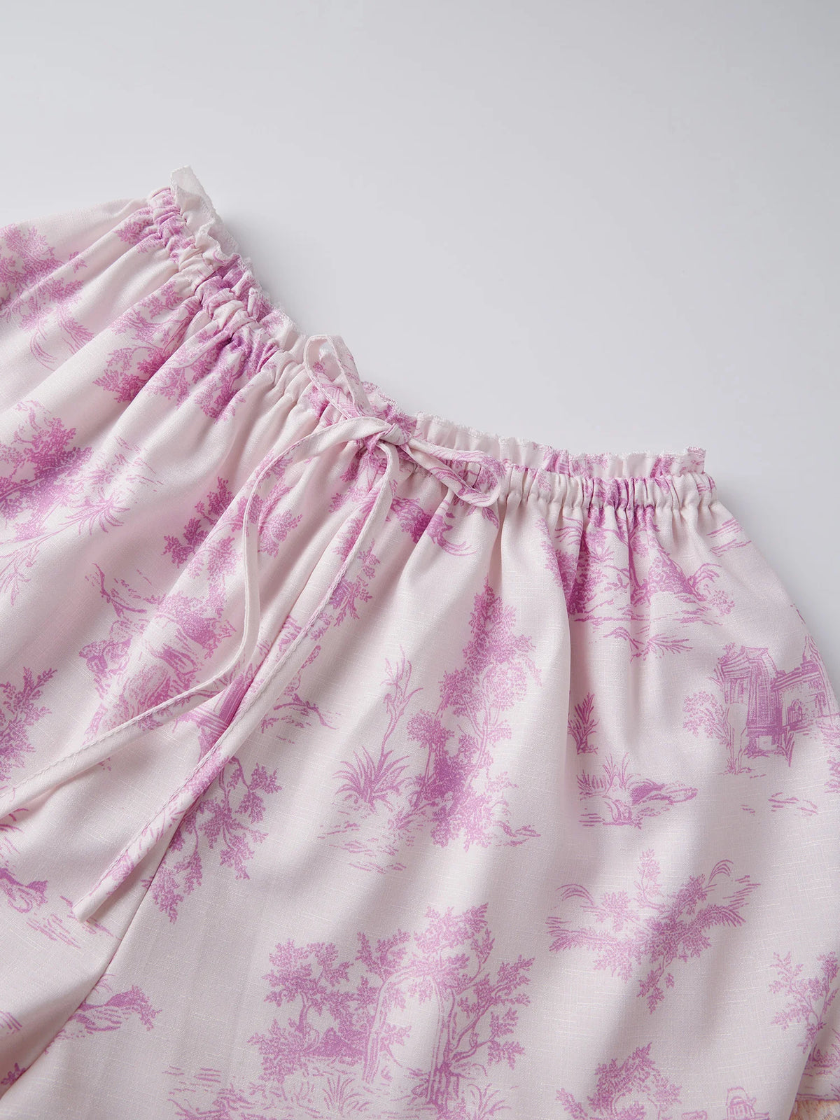 Women's Floral Lace Hem Shorts Drawstring Elastic Waist Wide Leg Knee Length Shorts Daily Loose Casual Lounge Street Mid Pants