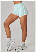 Color Blocking Patchwork Yoga Shorts Women Tight Fitting Peach Hip Lifting Sports Pants Gym Running Bike Wear Leggings