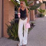 FDYOUI Sexy Swinging Collar Tassels Tank Tops Women's Halter Bandage Backless Camisoles Female Summer Slim Corset Top Streetwear