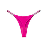 Sexy Panties Women Thongs Rhinestones G string Letter Diamonds Sports Thong Low Waist Briefs T-back Fitness Size S-XL