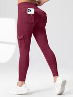 1/2 Pcs Women's Fitness Pants: High-Waisted Flared Cargo Pants With Pockets, Shaping and Tummy-Control Fitness Pants.