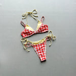 Sexy Orange Polka Dot Print Contrast Micro Bikini 2026 Women Hollow Out Push Up Bra Thong Swimsuit Summer Bathing Suit Swimwear