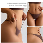 5PCS Seamless Thong Women Invisible Thin Strap Low Waist High Stretch Flexibility Panties Sexy Underwear Ladies Briefs T-back