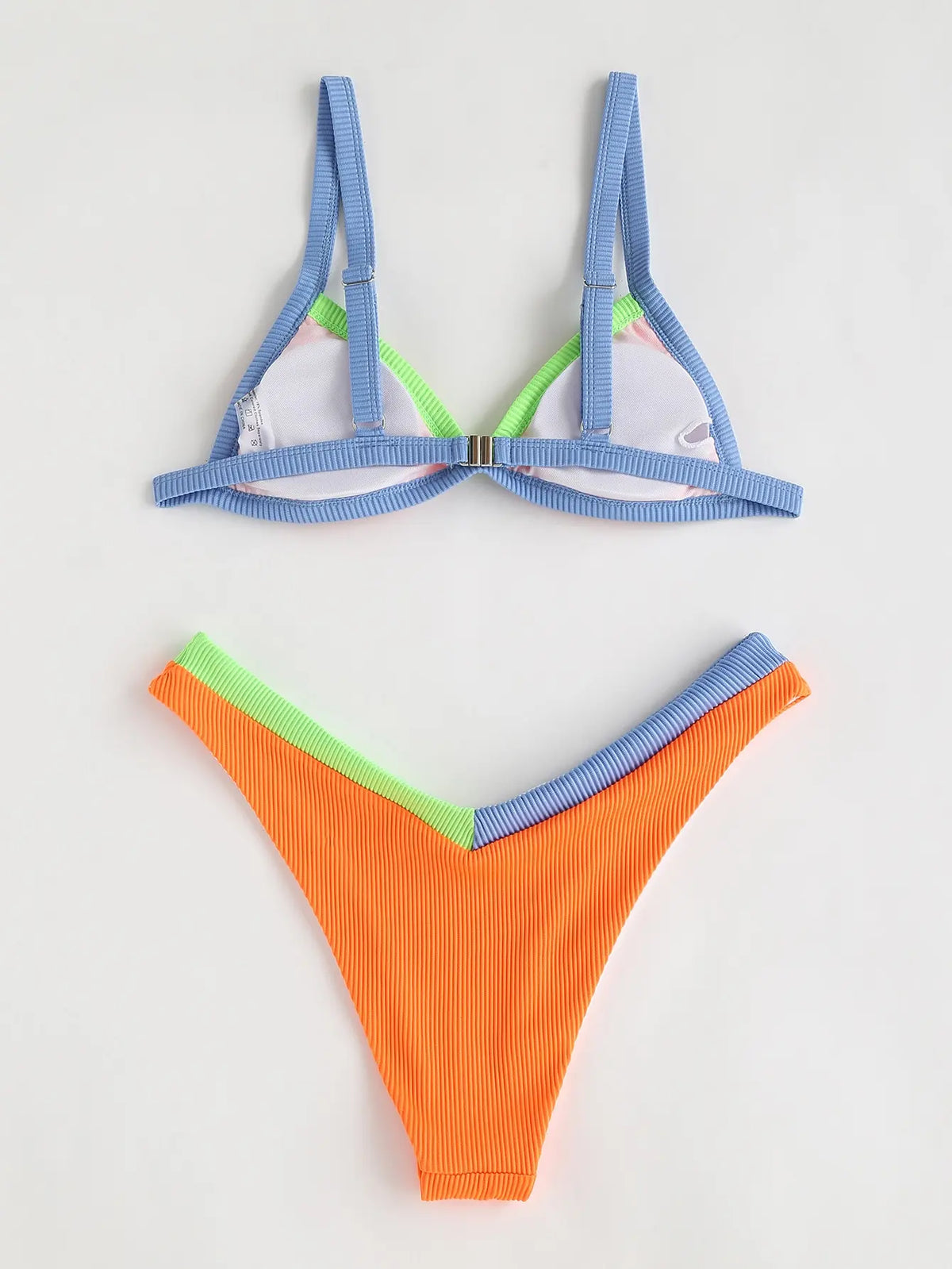 ZTVitality Contrast Binding Triangle Women's Swimsuit High Cut Sexy Bikini 2022 New Arrival Biquini Padded Bra Push Up Swimwear