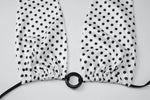 FDYOUI Women's Polka Dot Swimsuit 2026 Summer Halter Bandage Two-piece Bikinis Set Sexy Hollow Out Party Bathing Suit Beachwear