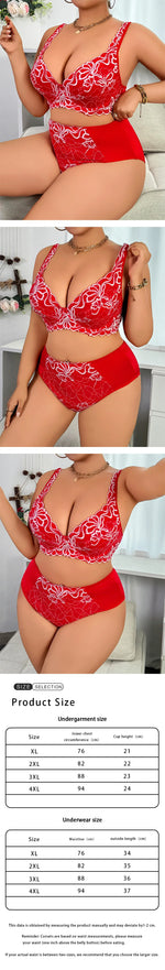 Plus Size Shaping Lingerie Set, Wireless Push-up Bra with Side Support for Full Bust Support