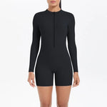 Women's Yoga Jumpsuits Sports Fitness Backless Half Zipper Peach Hip-Lifting Naked Feel Gym Running Workout One-Piece Bodysuits