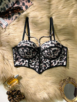 Sexy Leopard Party Wear women sexy bras Boob Lift Strap Underwire push up bra Stylish Shapewear hot lingerie