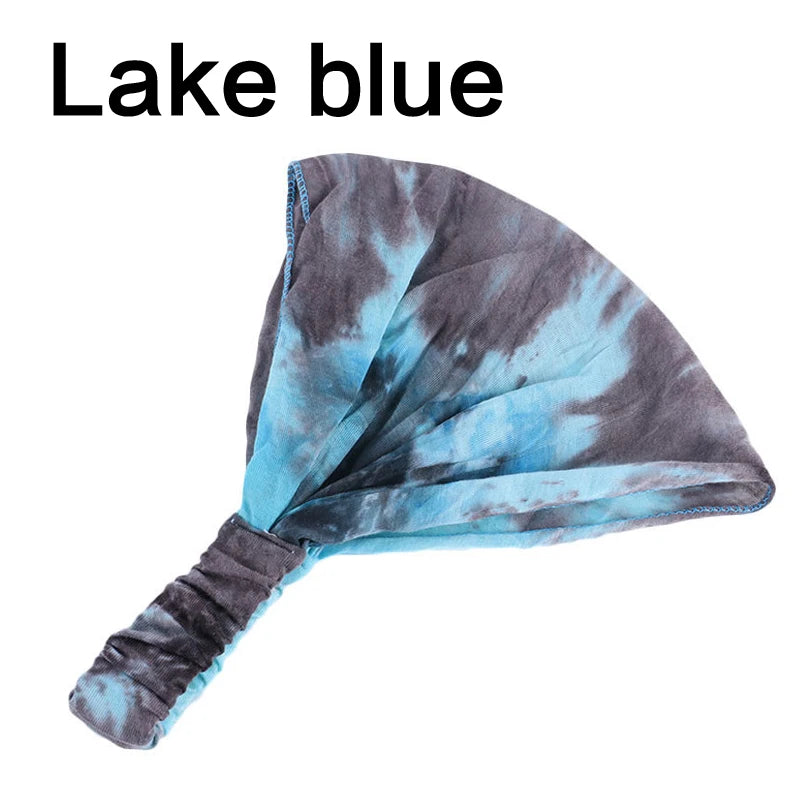 Elastic Tie Dye Cotton Headbands Turban Head Wrap for Women Girl Hair Bands Hair Bandage Beach Vintage Sports Headband