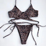 DEKA Leopard Mini Micro Bikini Set Printed Halter Swimwear Women Brazilian Female Swimsuit Two-piece Bather Bathing Suit Swim