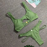 Micro Bikini 2022 Sexy Women Swimsuit Female Rib Bikini Set Push Up Women Swimwear Brazilian Biquini Cut Out Neon Bathing Suit