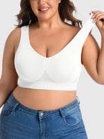 Women's Single Pack Plus Size Yoga Sports Bra, Breathable Hollow Mesh Back Closure Outer Wear Bra for Yoga Pilates All Seasons