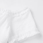 Women Summer White Dress Trim Off Shoulder Short Sleeve Button-up A-line Mini Dresses for Daily Office Party