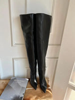 Boot Leg Long Boots Women European and American Fashion Sexy Pointed Thin High Heels Women Comfort Pleated Women's Boots 2023