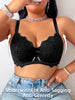 Wide Straps Plus Size Women's Bra Solid Floral Push Up Brassiere Underwire Side Support Full Cup Comfortable Lingerie
