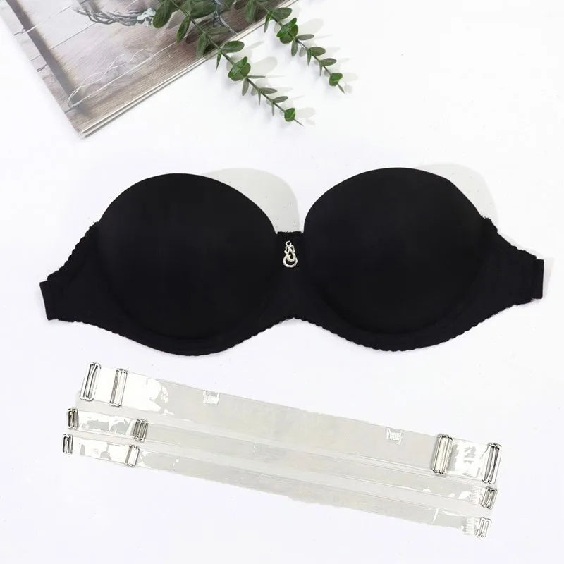 Beauwear Women Invisible Bra Transparent Strap Underwear Push Up Padded Lingerie  70B 75B 80 B Cup Top
