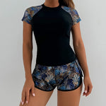 Print Two Pieces Swimsuits Shorts High Waisted Swimwear Female Tankini Sets Beach Wear Bathing Surfing Suit Women Swimming Suit