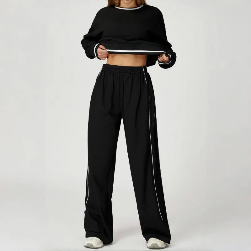 Women's Seamless Yoga Set Long-sleeved Top Pants Tracksuit Running Fitness Sports Set High Waist Slim-fitting Suit