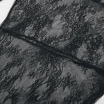 Woman Clothing 2026 O-neck Hollow Out High Slit Long Maxi Lace Dress Black Streetwear Ladies See-through Black T-shirt Dresses