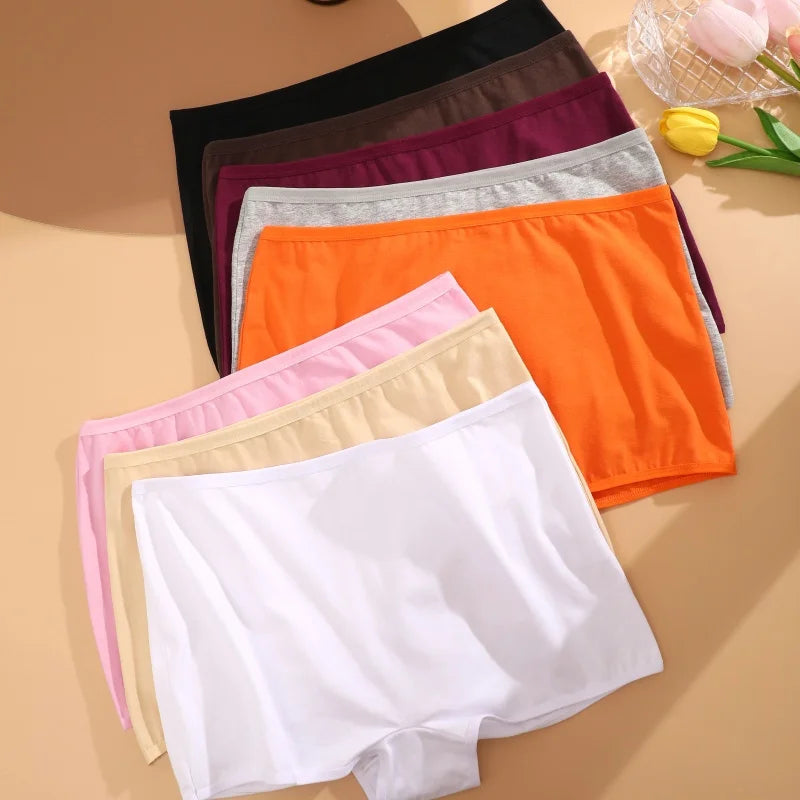 3PCS/SET Women Panties Cotton Seamless High waist Boxer shorts Female Solid Color Briefs Cozy Lingerie Intimate Underpants XS-XL