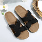 2026 New Summer Autumn Women's Twist Knot Crossed Sandals Non-Slip Flat Casual Resort Beach Outdoor Hawaii Solid Slippers