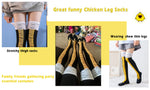 1/2 Pairs Women Knee High Socks Trendy Cartoon Funny Chicken Claw Socks Fitness Sports Casual Slim Leg Long Tube Socks Women