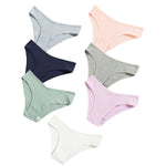 7Pcs/Set Cotton Panties Low Rize Panties For Women Breathable Underwear Female Underpants Sexy Lingerie V-waist Briefs M-2XL