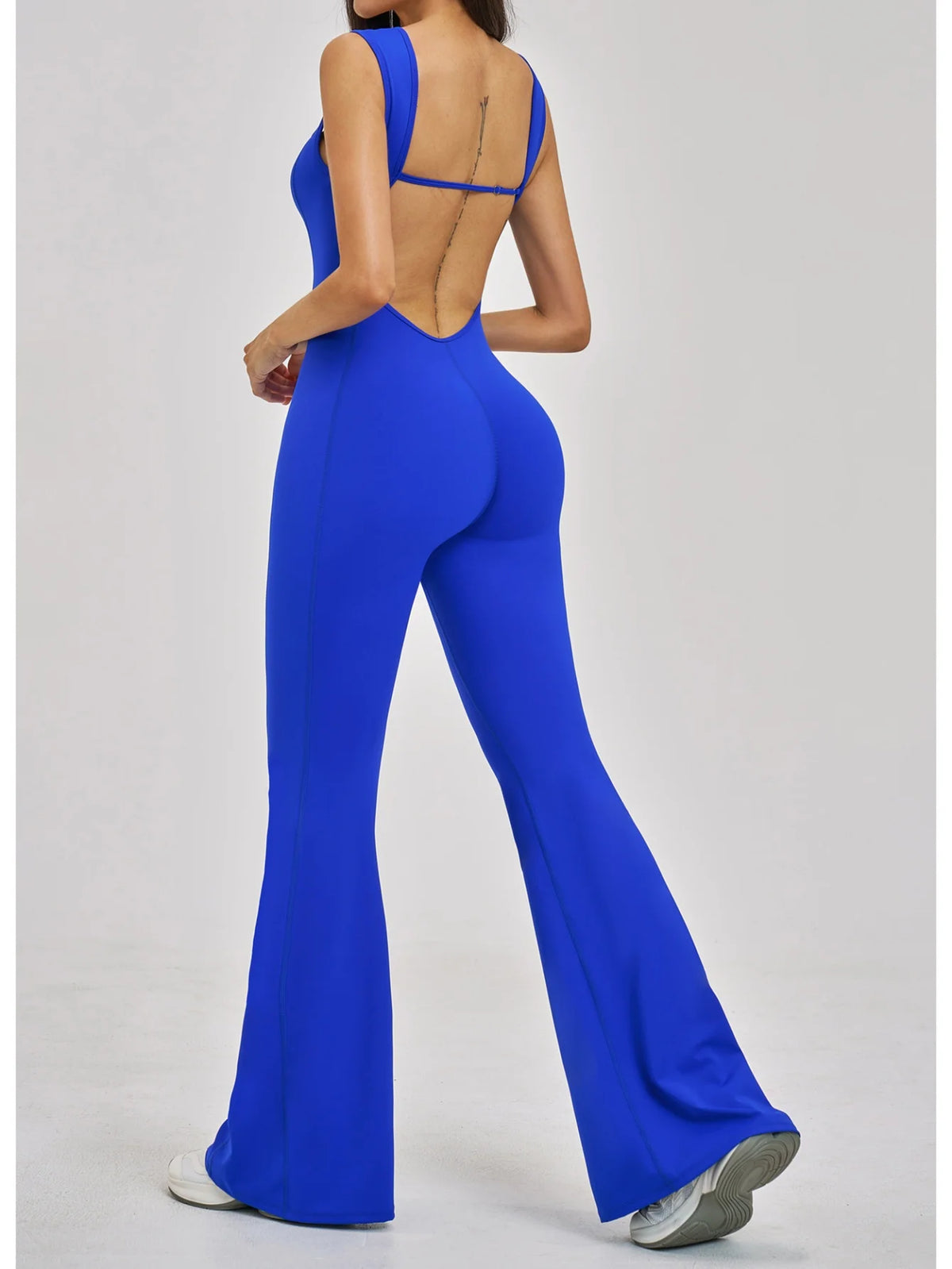 Slimming Yoga Jumpsuits Women Hollow Out Ruffles Backless Sportswear Fitness Back Hip-Lifting Leggings One-Piece Gym Bodysuits