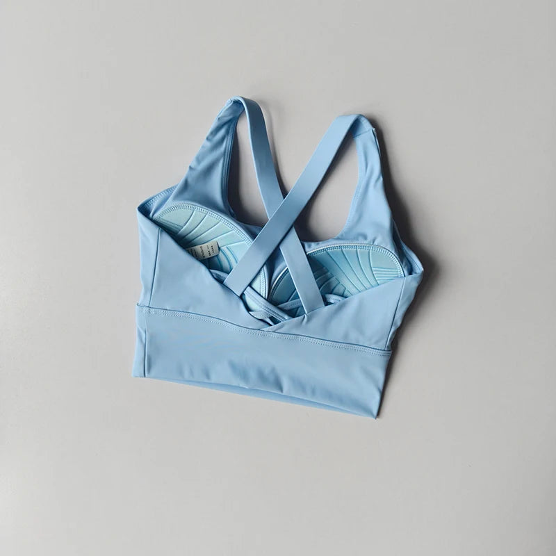 Women's Shock-Absorbing Yoga Sports Bra Summer Fitness Gathered Breasts Accessory Breathable Comfortable Yoga Sports Bra