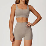 New Yoga Set 2Pcs Women No Logo Tank Tops High Waist Seamless Shorts Workout Outfit Fitness Gym Clothes Workout High quality
