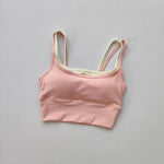 Women's yoga sports bra, shoulder straps with color blocking design, camisole yoga fitness bra