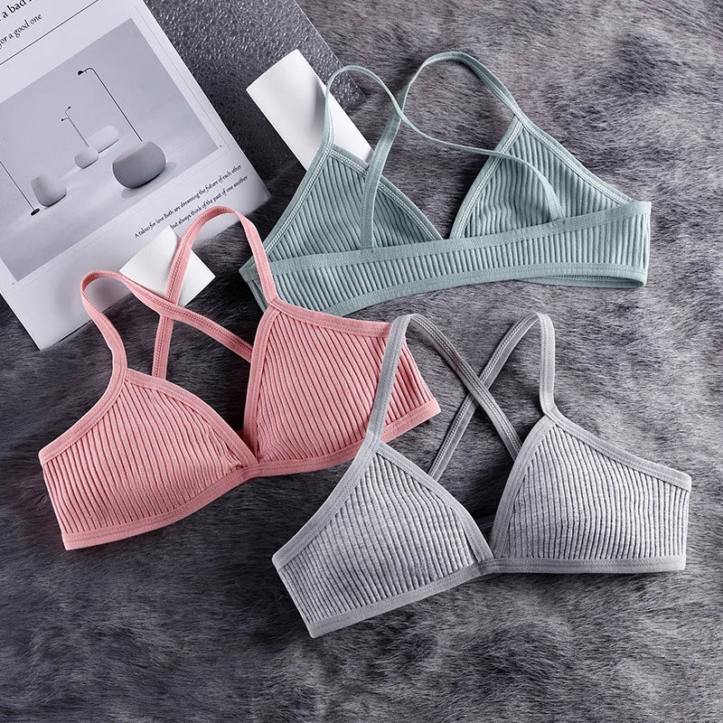 V-neck Sexy Bras For Women 1/3 Cup Wireless Bra Without Pads Sexy Lingerie Breathable Bralette Female Underwear S-L
