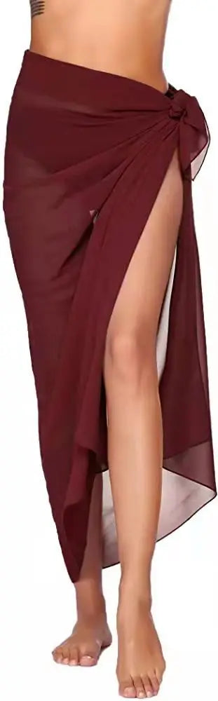 Women's Beach Long Skirt Chiffon Swimsuit Coverups Summer Bikini Wrap Sheer Scarf for Swimwear Cover Ups Sexy Bikini Wrap Shawls