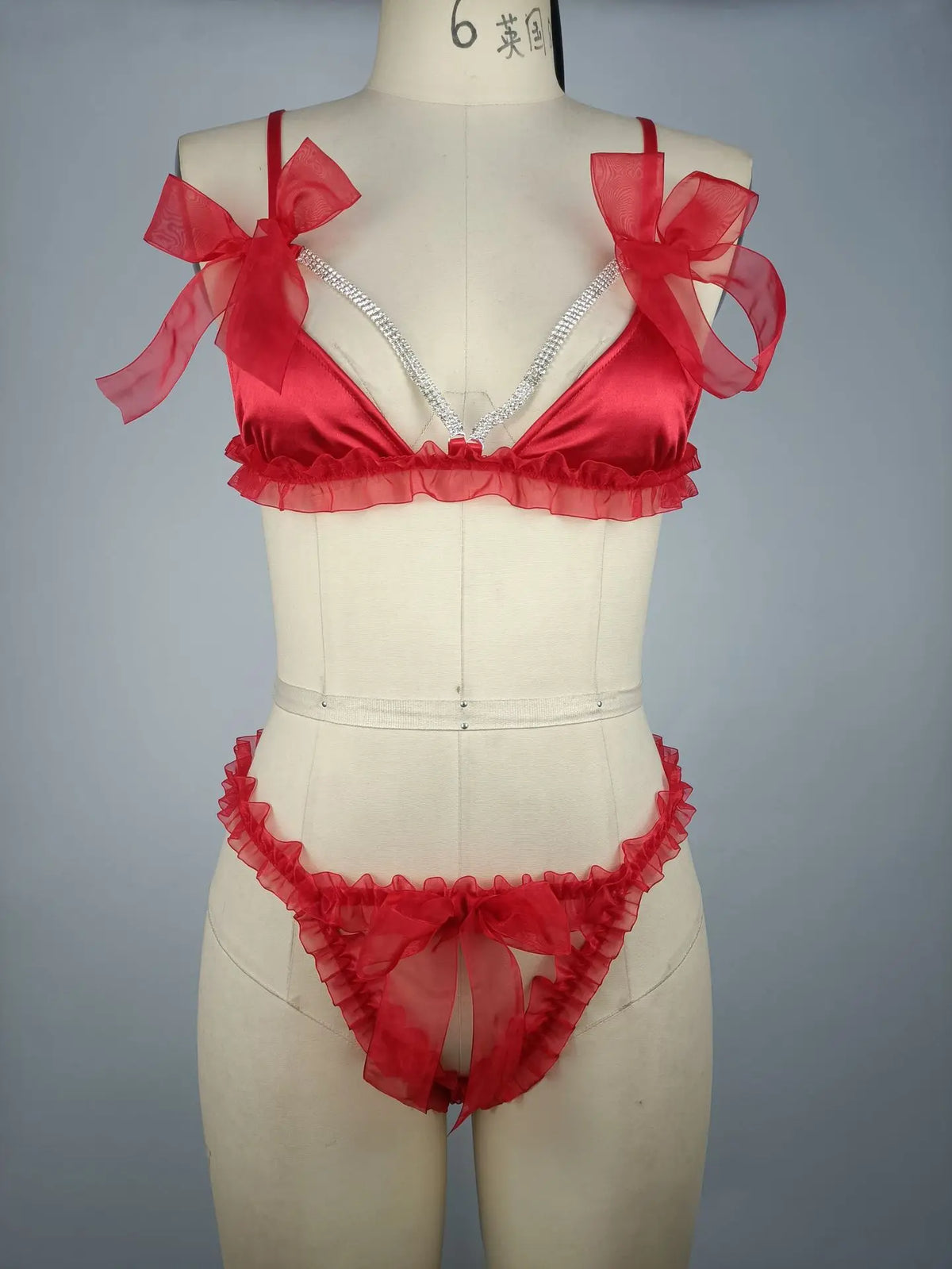 Valentine's Day Sexy Temptation Lingerie Set - Metal Breast-exposing Open Crotch Passionate Temptation Uniformsexy bras