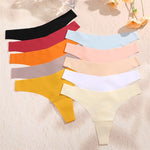7PCS/Set Seamless Ice Silk Panties Women V-Waist Underwear Sexy Sports Briefs Panties Female Soft Ultra-thin Lingerie G-string