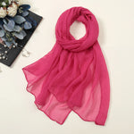 Solid Color Chiffon Scarf Fashionable Lightweight Neck Scarf For Women Summer Neck Sun Protection Silk Scarf Shawl 170*70cm