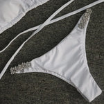 Sexy Halter Wrap Around Diamond Bikini 2026 Women Swimsuit Female Swimwear Two Pieces Bikini Set High Cut Bathing Suit Swim Lady