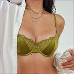 French Sexy Lingerie Ultra-thin Satin Lace Lingerie Set Anti Sagging Bra Half Cup Ultra-thin Lace Gather Anti-sagging Bra Set