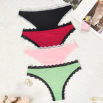 1pcs Low Rise Bow Sexy Lace Women's Panties Patchwork Heart Decor Elegant Lady Briefs Comfortable Breathable Female Underwear